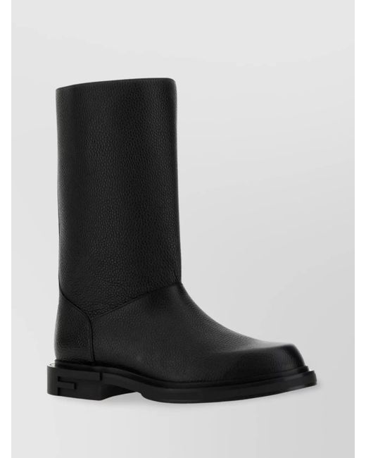 Fendi Black Leather Chelsea Boots for men