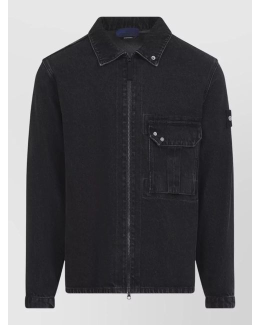 Stone Island Blue Denim Shirt Jacket for men