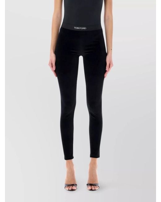 Tom Ford Blue Velvet Slim-Fit Leggings