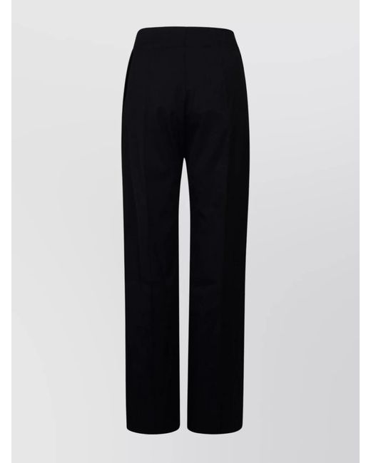 Patou Black Wool High-Rise Wide-Leg Trousers