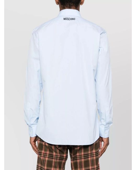Moschino White Cotton Long-Sleeve Shirt for men