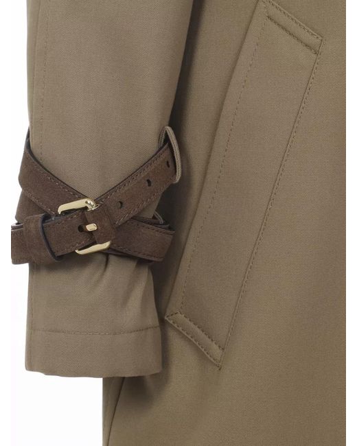 Moschino Natural Double-Breasted Midi Trench Coat