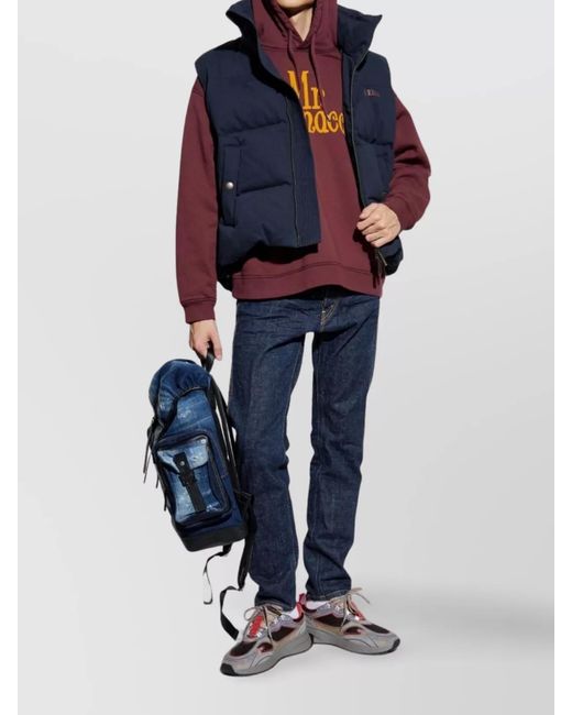 DSquared² Blue Speckled Straight-Leg Trousers for men