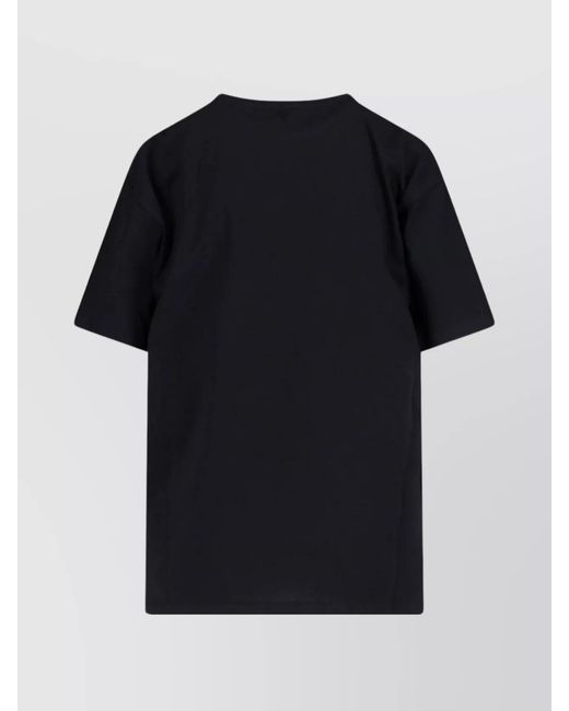 Valentino Black Cotton Logo Print Short Sleeve T-Shirt