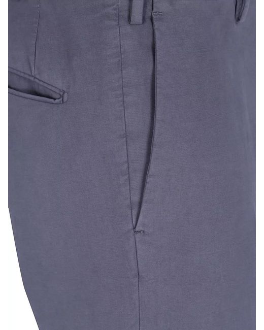 Incotex Blue Regular Chino Trousers Belt Loops Side Pockets for men