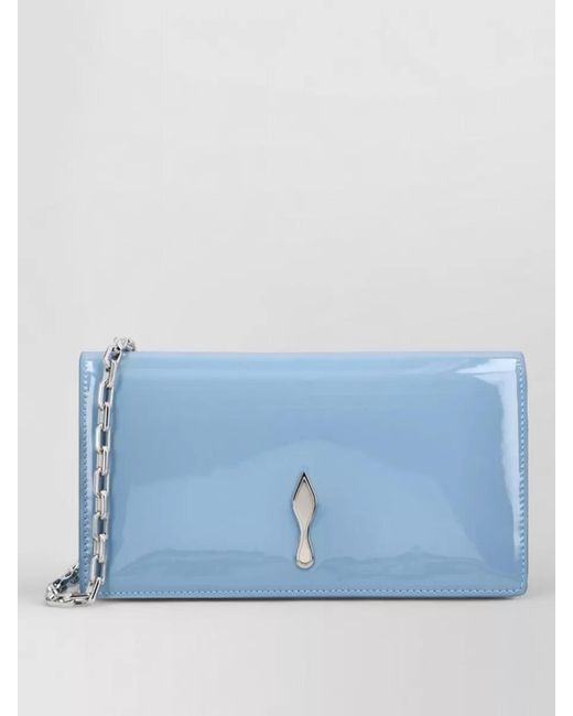 Christian Louboutin Blue Bettina Patent Leather Clutch Bag