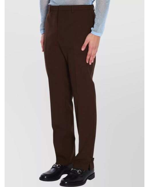 Gucci Brown Wool Straight-Leg Trousers for men