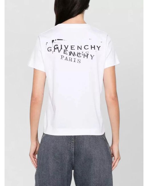 Givenchy White Cotton Logo Print Crewneck Short Sleeve T-Shirt