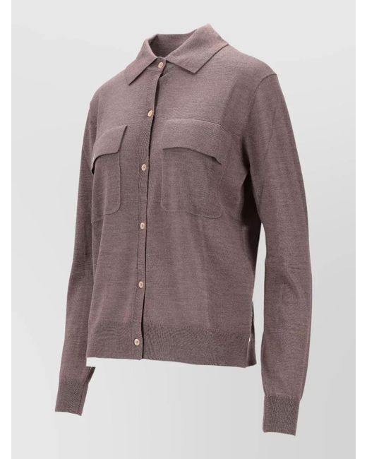 P.A.R.O.S.H. Purple Cashmere Wool Silk Cardigan