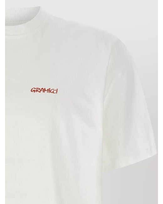 Gramicci White Ice Sculpture Motif Crew Neck T Shirt for men