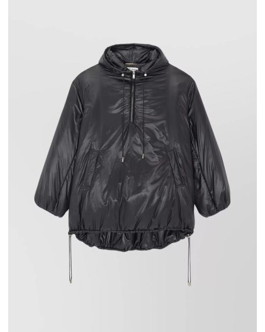 Saint Laurent Gray Padded Hooded Anorak Jacket for men