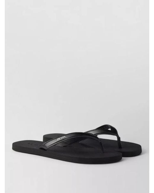 Prada White Leather Flip Flops Flat Sole Thong for men