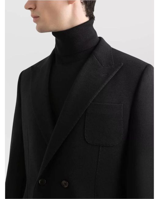 Dolce & Gabbana Black Wool Double-Breasted Blazer for men