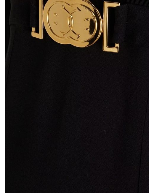 Moschino Black V-Neck Long-Sleeve Midi Dress