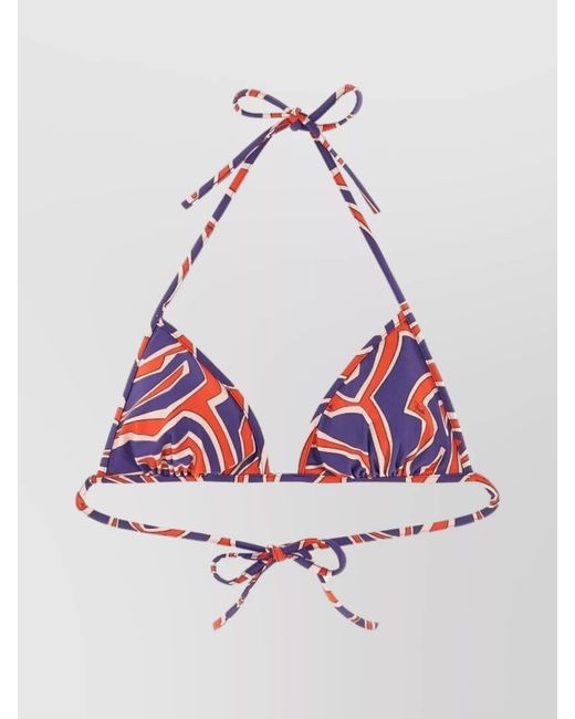 Emilio Pucci Red Printed Triangle Bikini Top