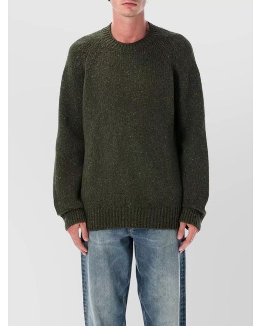 A.P.C. Green Virgin Wool Crew Neck Jumper for men
