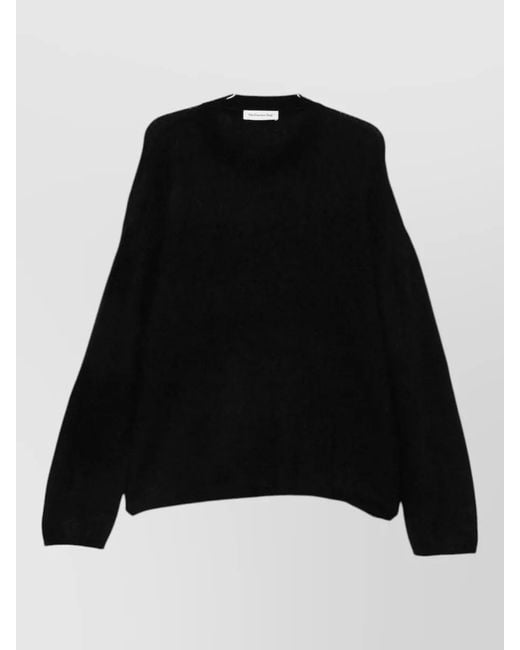 Frankie Shop Black Silk Crewneck Sweatshirt