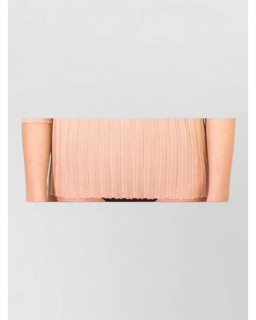 LA ROSE Natural V Neck Cashmere Silk Knit Top