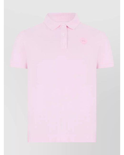Canada Goose Pink Short Sleeve Polo Shirt Logo Detail for men