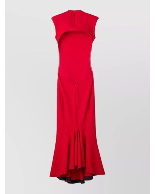 Jacquemus Red Printed Sleeveless Open-Back Midi Dress