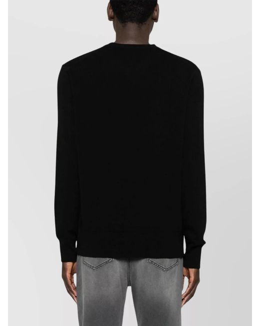 Vivienne Westwood Black Cashmere Merino Wool Ribbed Crewneck Sweater for men