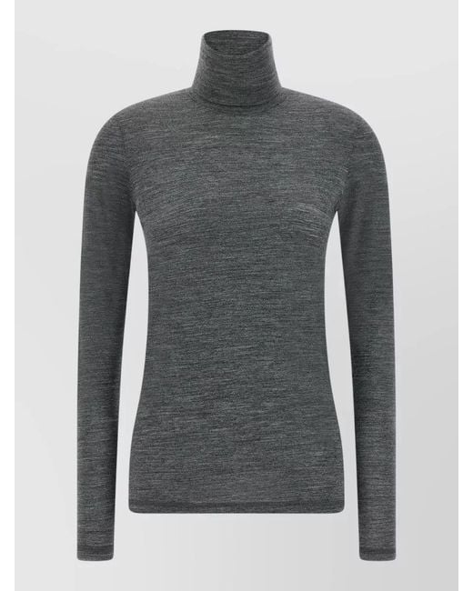 Jil Sander Gray Long Sleeve Turtleneck Knit Regular Fit Top