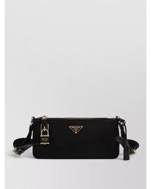 Prada Black Crossbody Bag Adjustable Strap Rectangular Shape