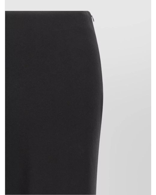 Alessandra Rich Black Silk Straight Skirt
