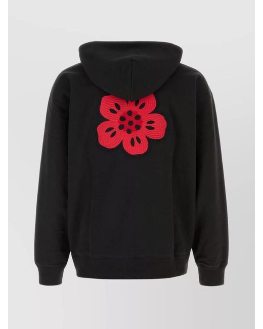 KENZO Black Cotton Oversized Hoodie for men