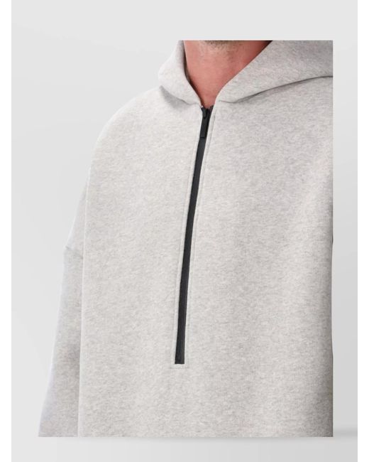 Fear Of God Gray Cotton-Blend Relaxed-Fit Half-Zip Hoodie for men