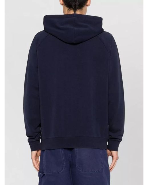 Moschino Blue Hooded Crewneck Sweater Nylon Silk Blend for men