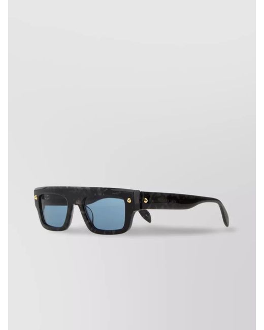 McQueen Black Acetate Square-Frame Sunglasses