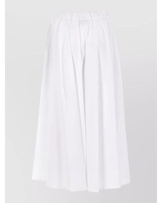 Aspesi White Midi Skirt Pleated Design Modern Silhouette