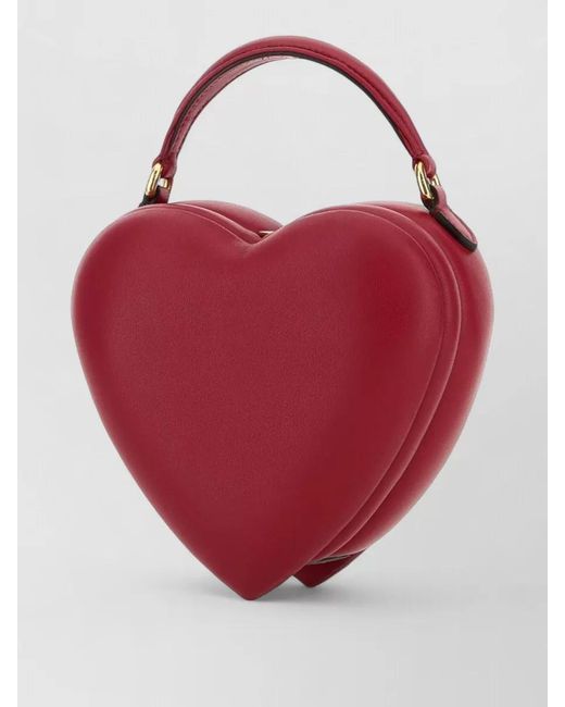 Moschino Red Nappa Leather Love Me Shoulder Bag