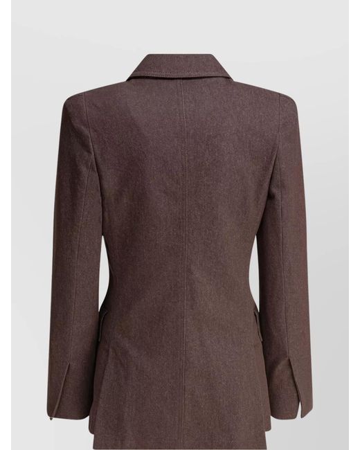Max Mara Brown Denim Cotton Blazer