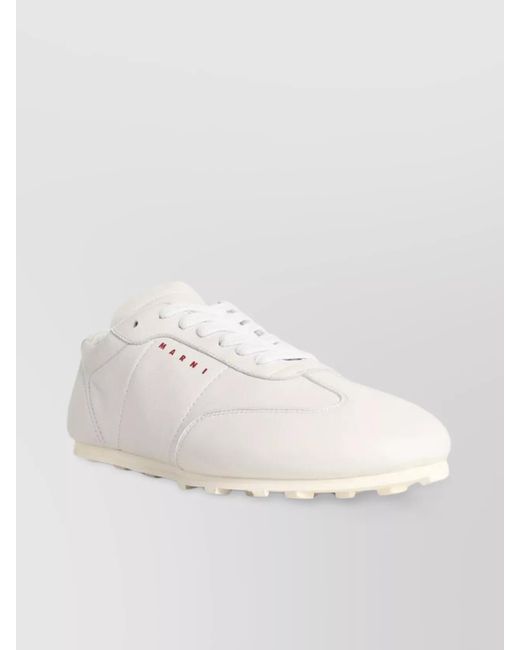 Marni White Leather Low-Top Sneakers