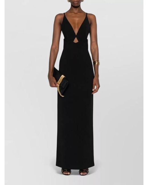 Solace London Black Milly Dress Strappy Back V Neckline