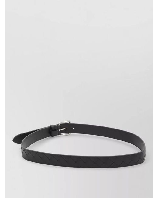 Bottega Veneta Gray Leather Intrecciato Belt for men