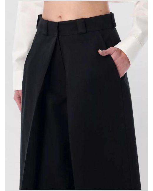 Balenciaga Black High Waist Trousers Wide Leg Belt Loops