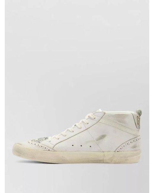 Golden Goose Deluxe Brand Natural Leather Mid Star High-Top Sneakers