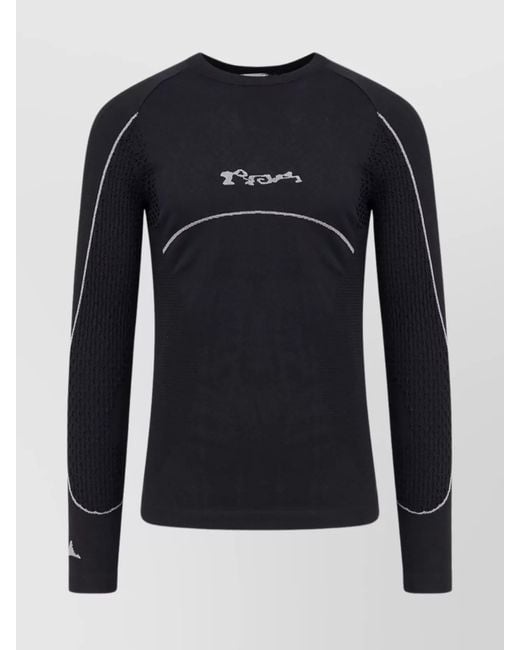 Roa Black Ribbed Long-Sleeve T-Shirt for men
