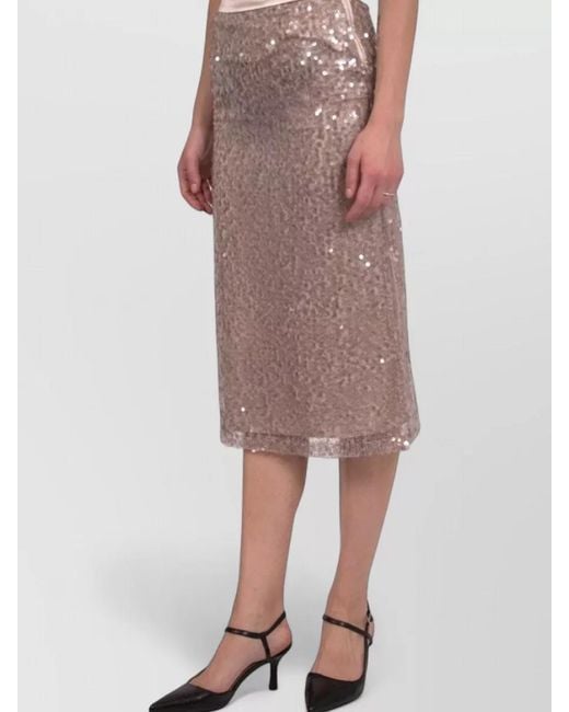 Peserico Multicolor High Waist Sequin Party Skirt Knee Length