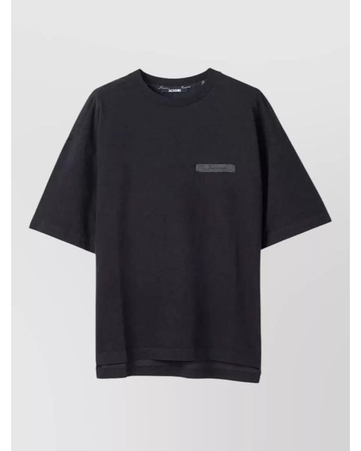Jacquemus Black Ribbon Crew Neck Regular Fit T Shirt for men