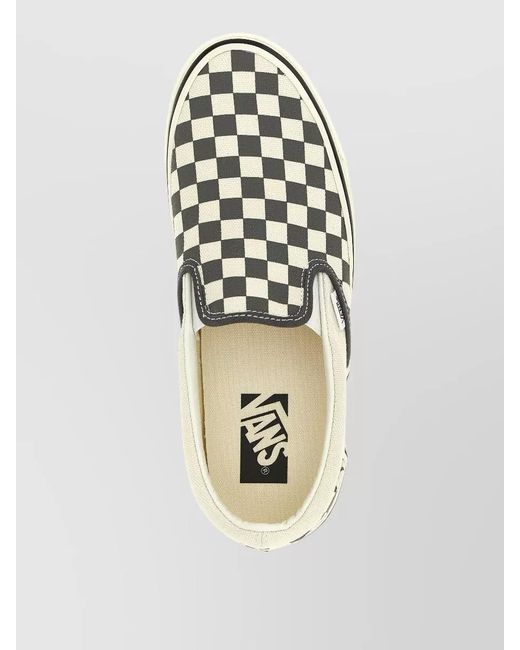 Vans White Slip On 98 Sneakers Checkered Pattern Rubber Sole for men