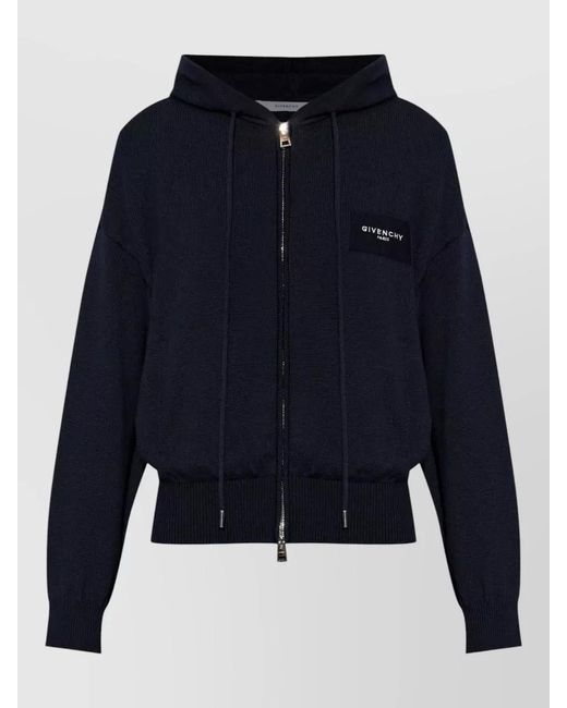 Givenchy Blue Zip-Up Hoodie