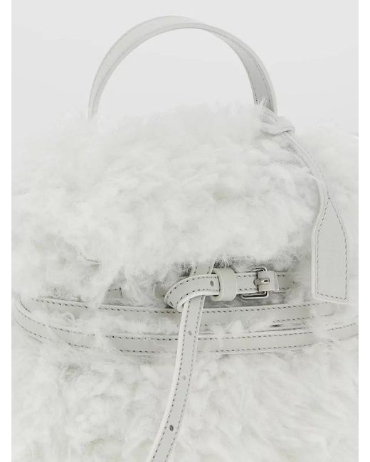 Moschino White Tie Me Small Backpack Adjustable Strap Handle