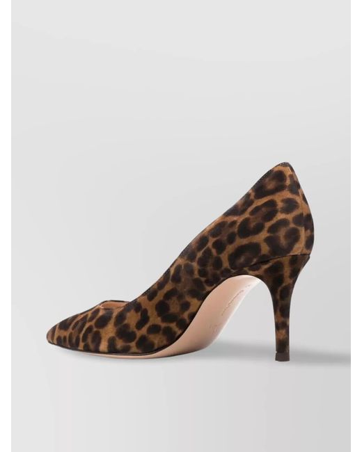 Gianvito Rossi Multicolor Leopard-Print Leather Pumps