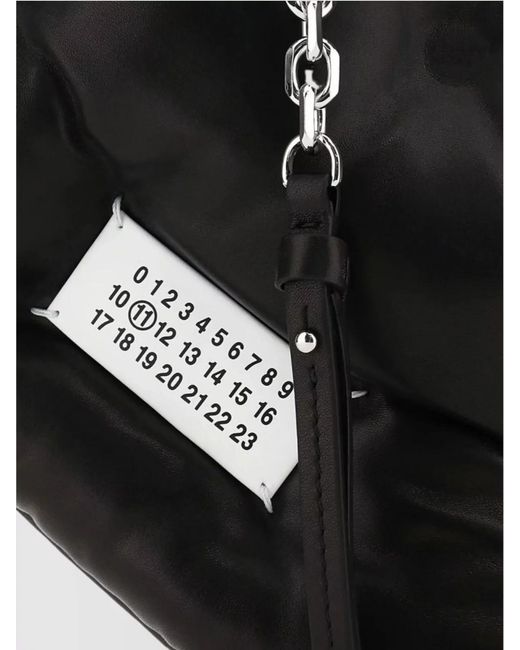 Maison Margiela Black Glam Slam Medium Leather Quilted Shoulder Bag