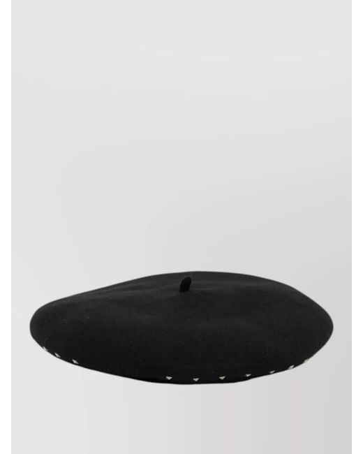 Emporio Armani White Logo Basque Hat Round Crown Design