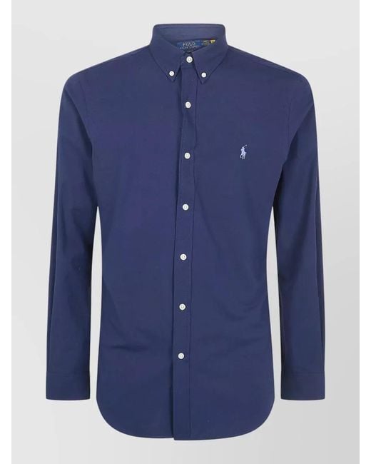 Polo Ralph Lauren Slim-Fit Long-Sleeve Shirt in Blue for Men | Lyst